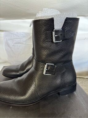 J. Crew Biker Boots Size 7.5 Black Pebble Leather